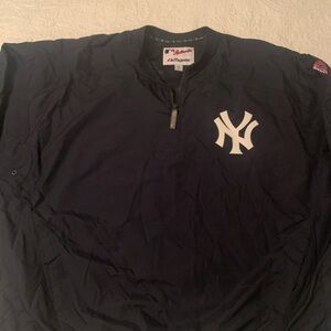 Majestic Navy Blue Pullover Jacket with Yankee Logo